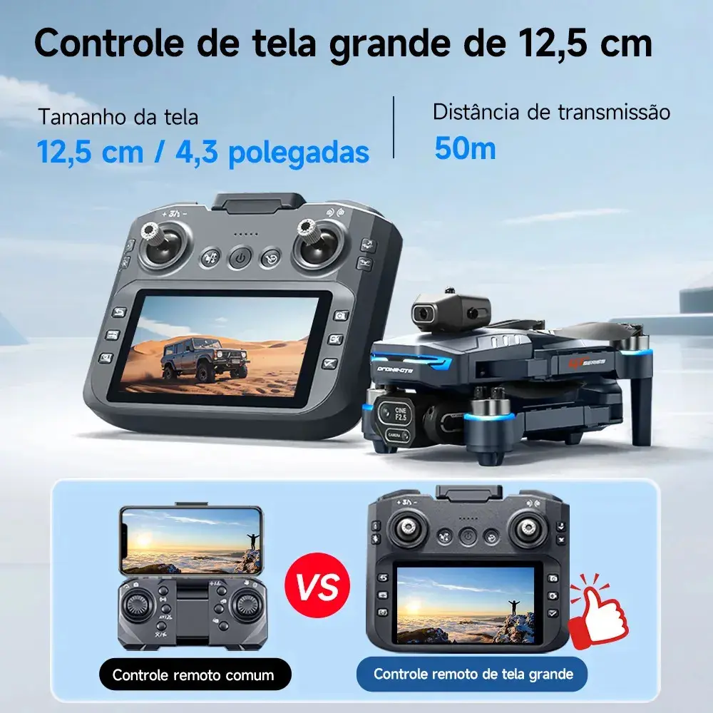 Gt8 Drone Profissional Camera Mini Drones Fpv Com Tela E Bag Preto thumbnail 6