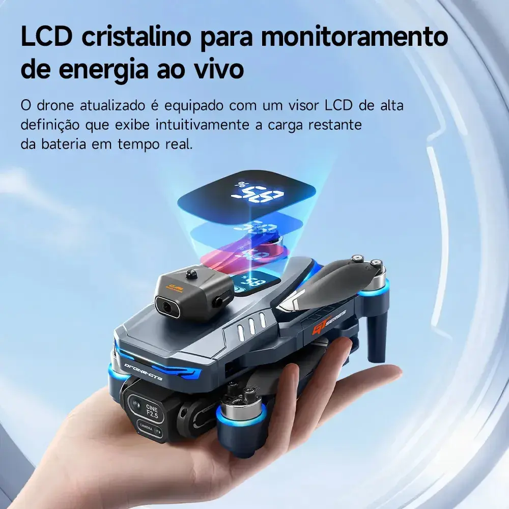 Gt8 Drone Profissional Camera Mini Drones Fpv Com Tela E Bag Preto thumbnail 7