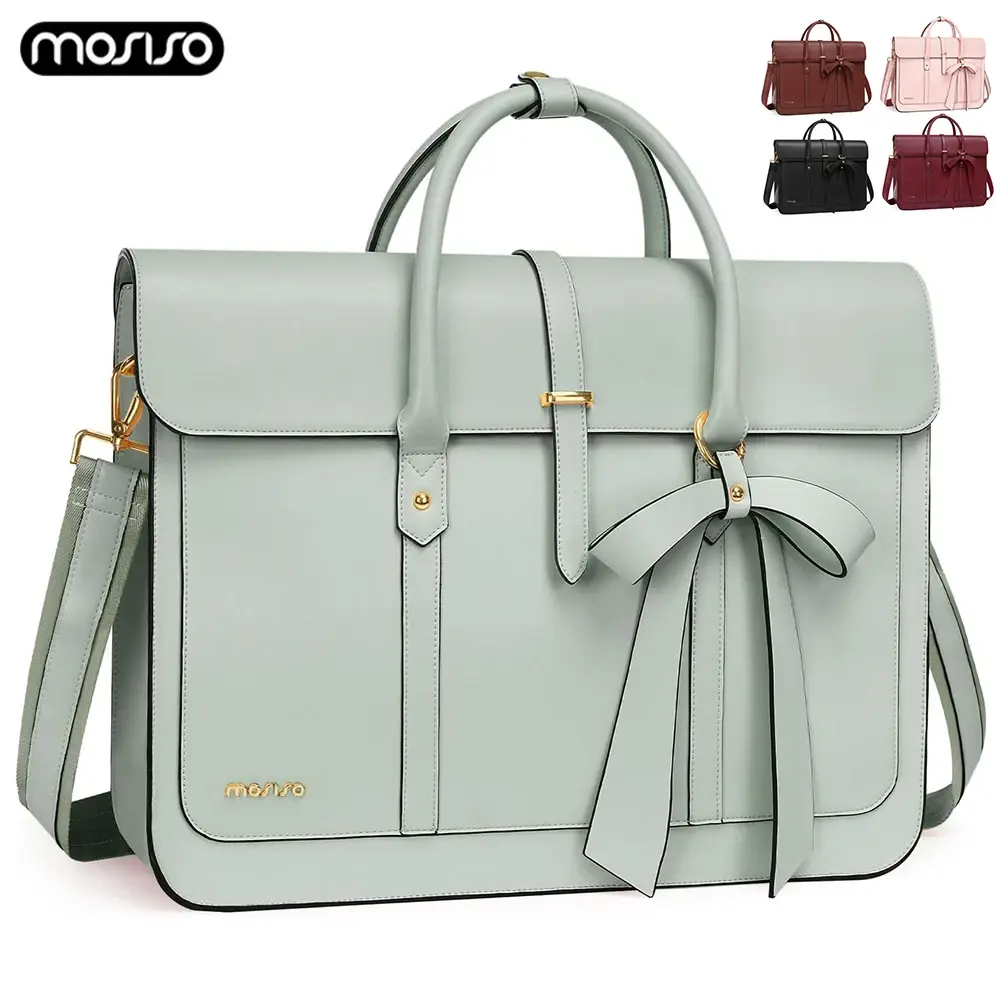Bolsa para laptop bolsa feminina 13 14 15 16 polegadas bolsa tote de couro pu casual escola viagem mochilas de trabalho notebook maleta de ombro - 1