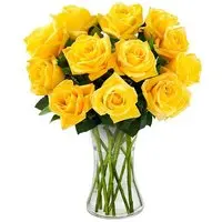 Luxuosas 12 Rosas Amarelas no Vaso - 1