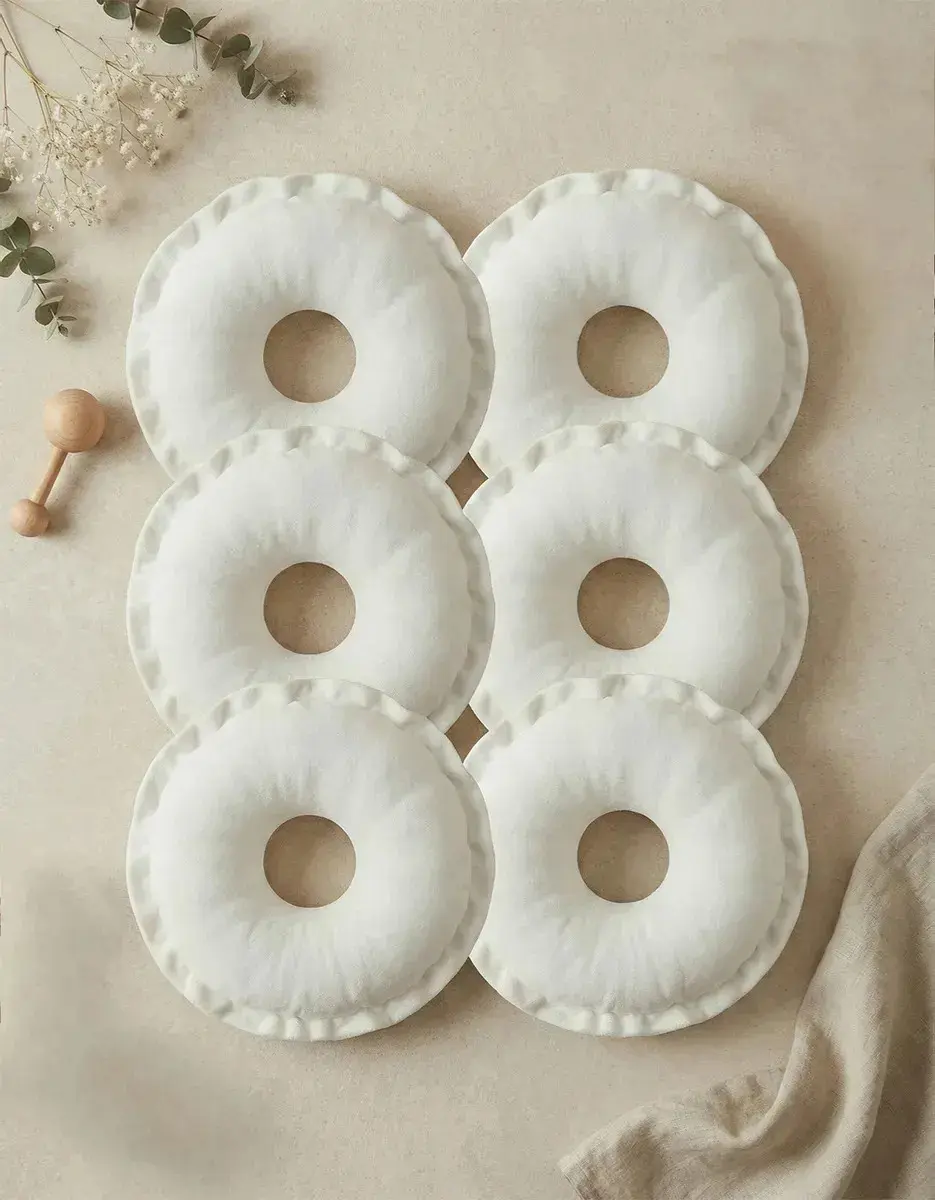 Rosquinha Para Amamentação Cor Branco Kit 6 Yulababy