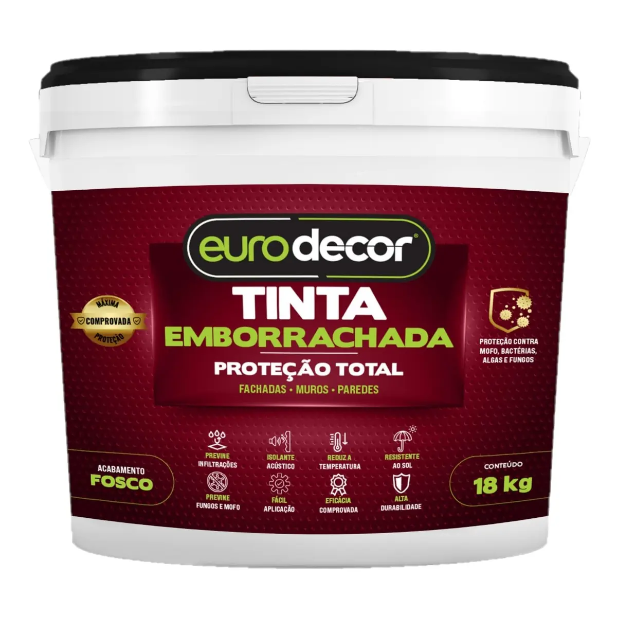 Super Tinta Emborrachada 18kg Contra Infiltrações Fissuras Acabamento Fosco (Gelo)