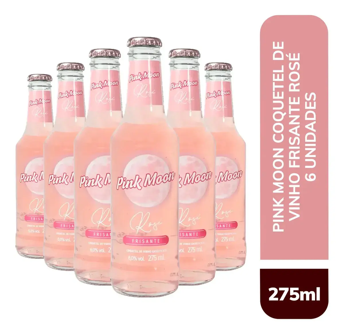 Pink Moon Coquetel De Vinho Frisante Rose 275ml Pack C/6