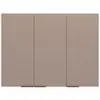 Armário Aéreo Bartira Cristal MDP 15mm com 3 Portas e 3 Prateleiras - 120cm de largura - Lâmina Mel/Nude - 1