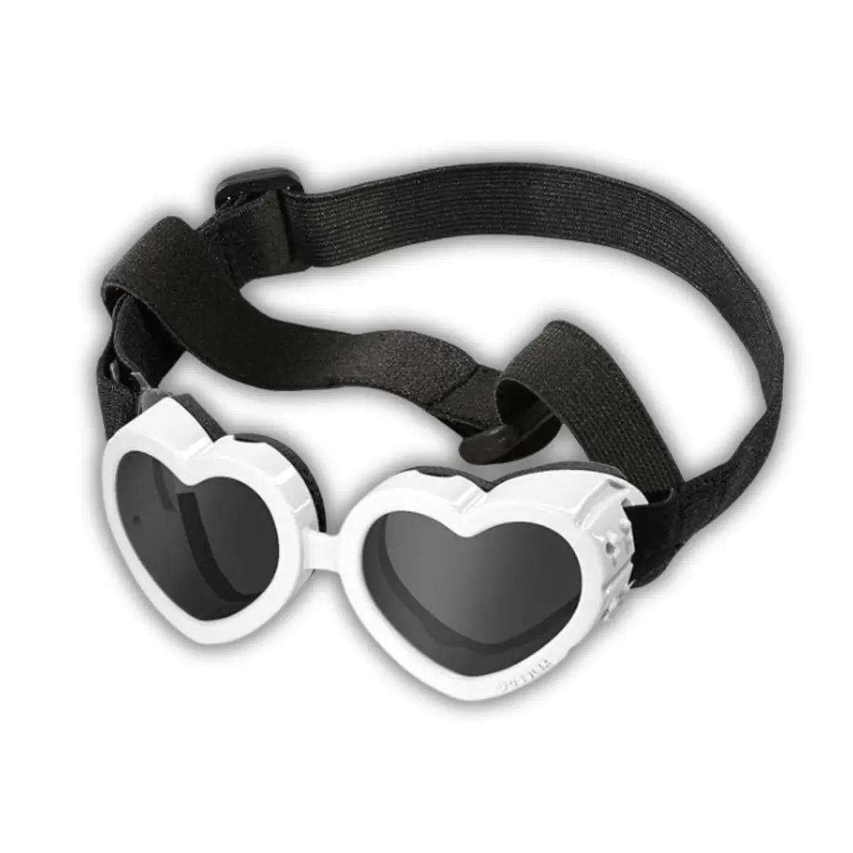 Óculos de Proteção para Cães Pequenos em Formato de Coração | Lentes UV, Ajustável, Leve, Acolchoado - 1