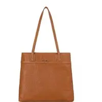 Bolsa de couro liso Abigail - Caramelo - 1