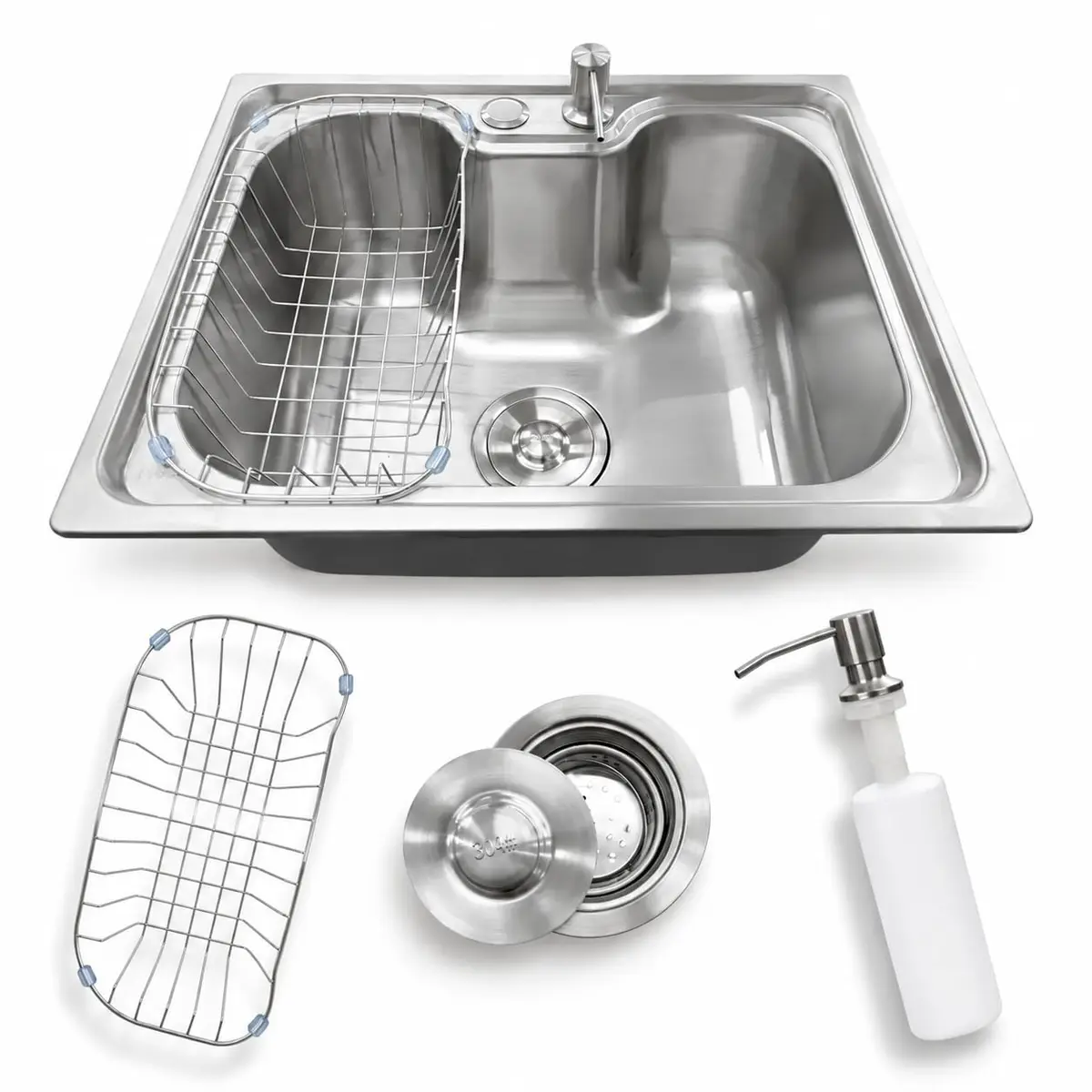 Cuba Gourmet para Cozinha Aço Inox 304 50x40x20 cm Escovada Pia para Bancada Resistente