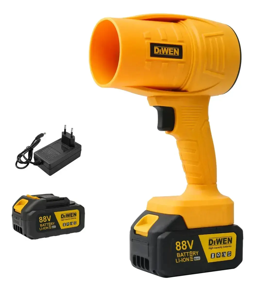 Soprador De Folhas Elétrico Turbo 1.050w Portátil 21v Super Potente 5700 Rpm Bateria Bivolt Sem Fio - Dewen