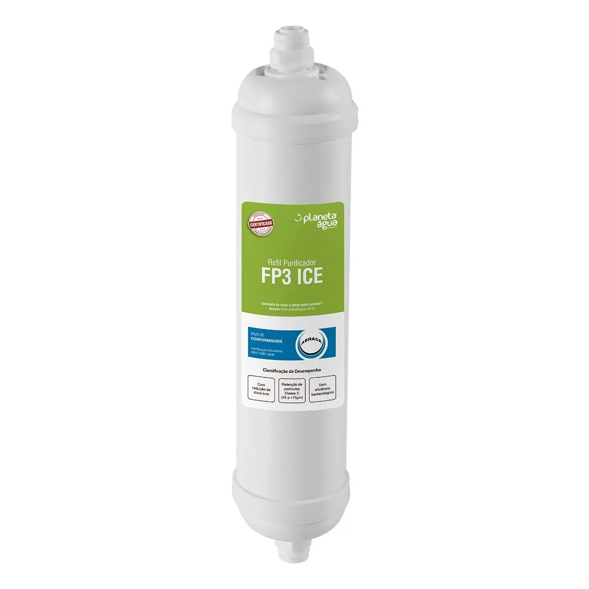 Refil Fp3 Ice Conector Reto Planeta Água Branco Pequeno | Compatível com geladeiras e refrigeradores Side by Side - 1