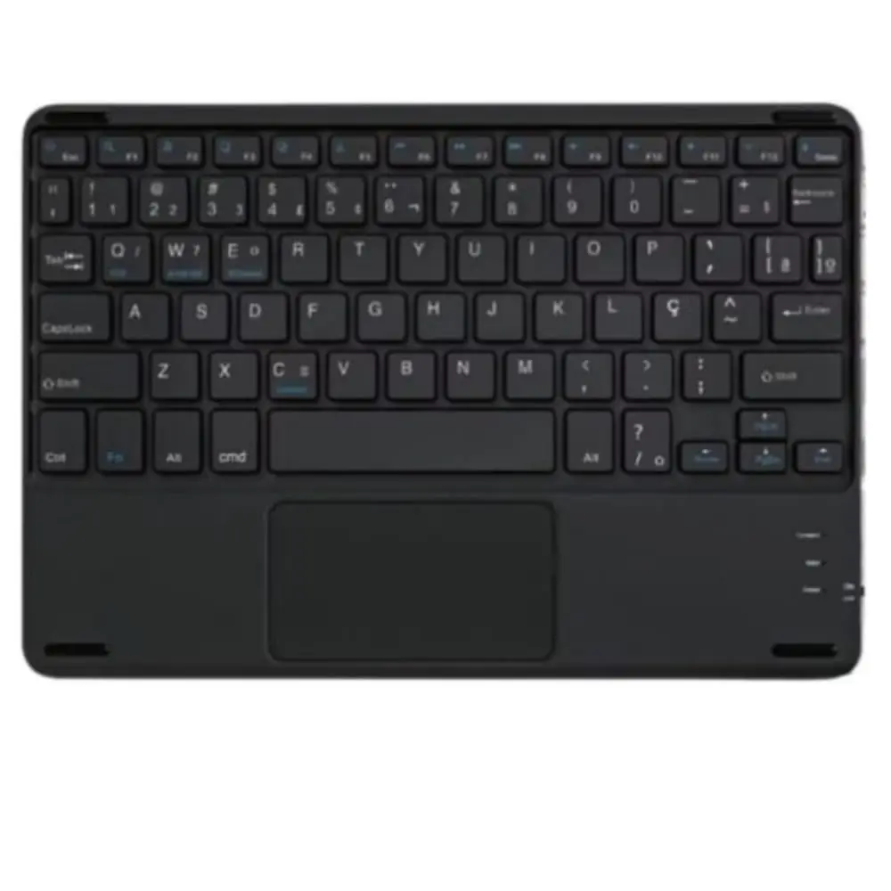 Teclado Sem Fio Bluetooth com Touchpad Integrado, Compatível com Diversos Dispositivos, Notebooks, Tablets, Smart TVs (Preto)