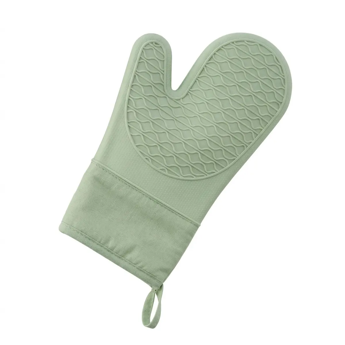 Luva de Silicone Térmica Resistência Suporta calor até 220°C Forro Interno Macio À Prova de Calor Antiderrapante e Impermeável Luva Para Forno e Fogão Premium Segurança e Conforto (Verde)