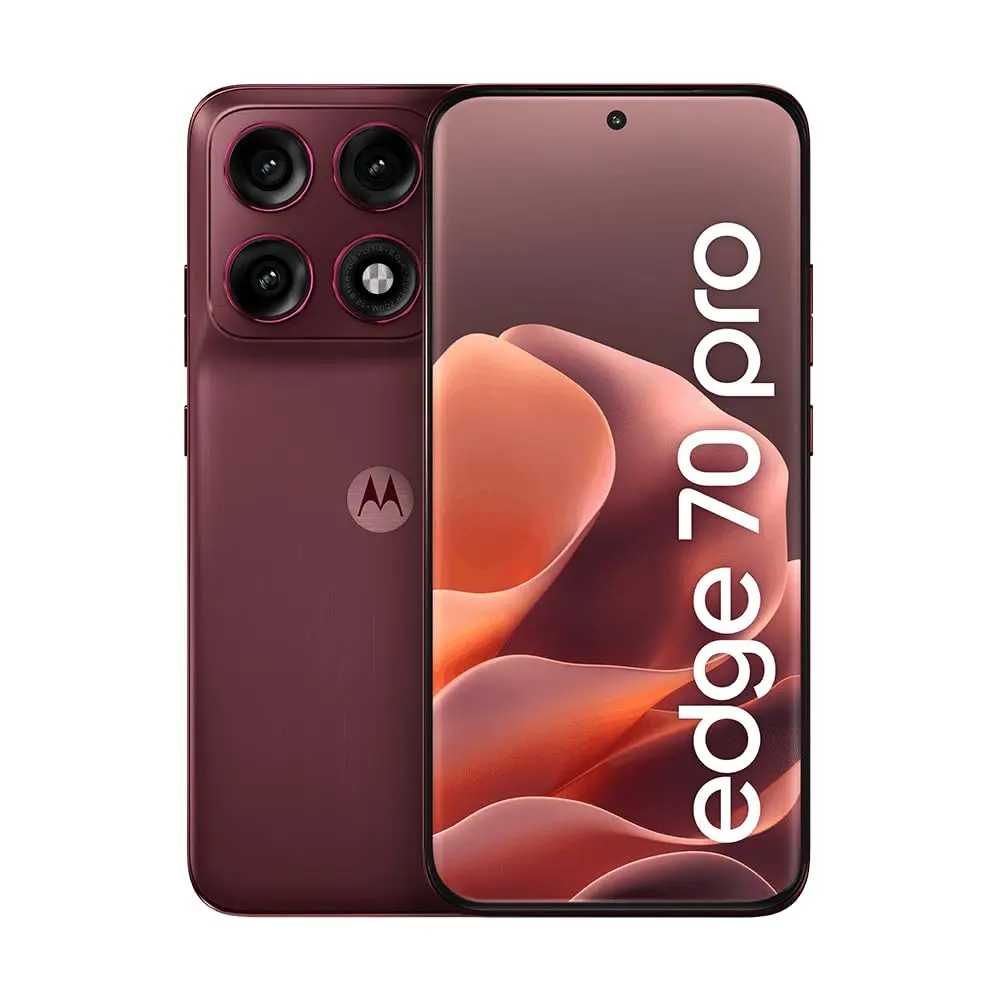 Smartphone Motorola Edge 70 PRO 5G - 512GB 12GB RAM+12GB Ram Boost, 4 câmeras de 50MP, Tela 1.5K extreme AMOLED 144Hz, Bateria 6500 mAh, IP68/IP69 - Vinho