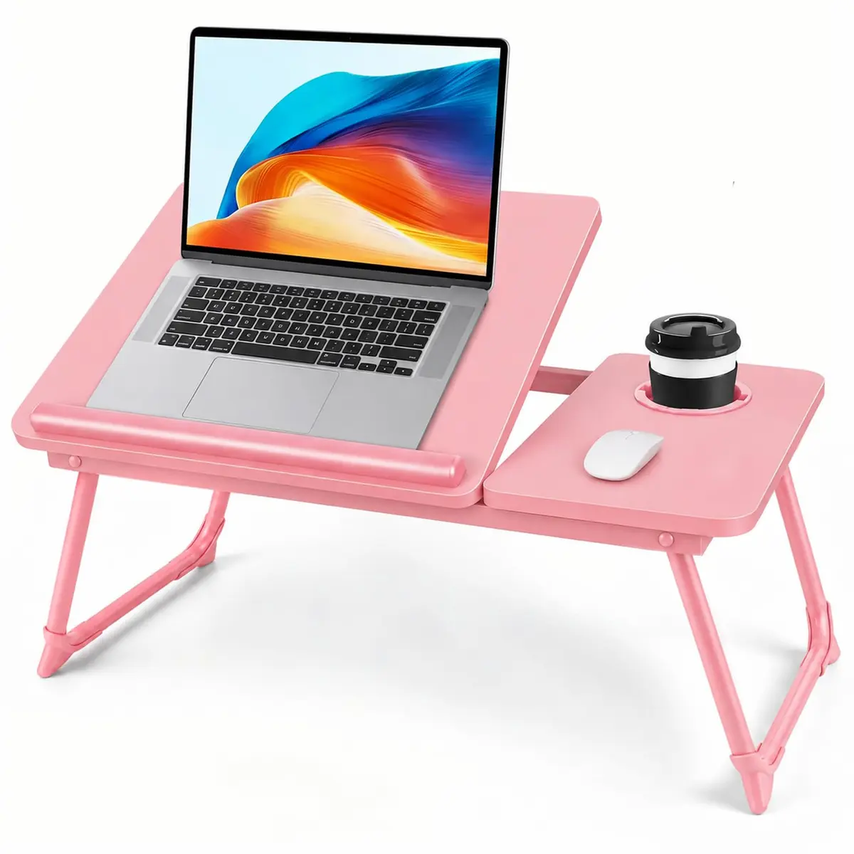Suporte para Notebook Cama Mesa Notebook Cama Dobravel Mesa Portátil para Home Office, Estudos e Trabalho (Rose)