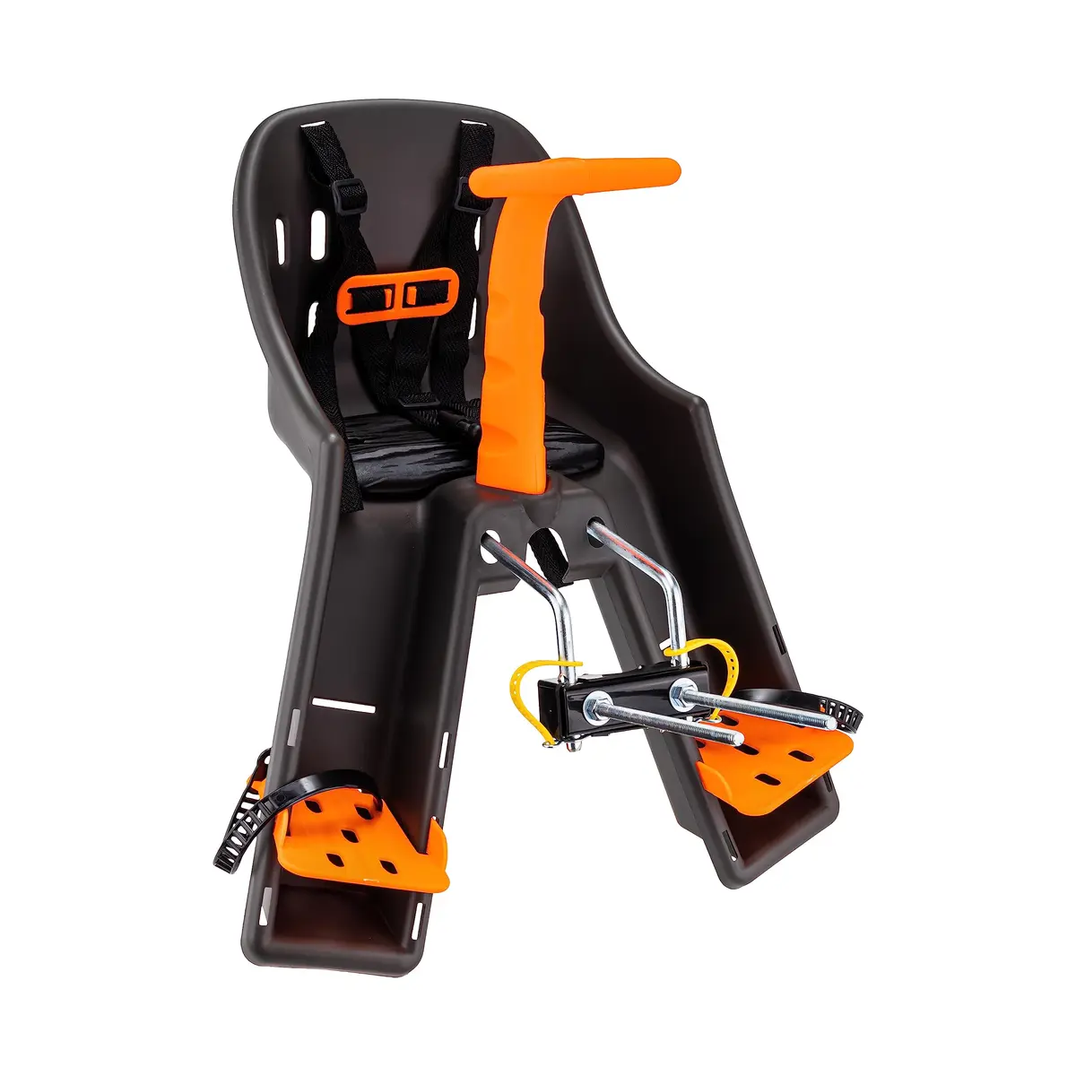CADEIRINHA DIANTEIRA BABY BIKE GRAFITE COM LARANJA