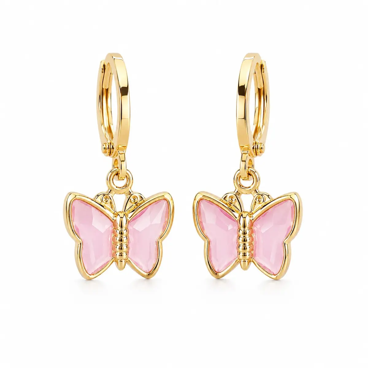 Brinco Argola Infantil Antialergico Borboleta Rosa