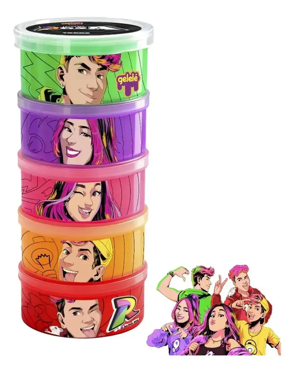 Slime Gelelé Torre 330g Dos Rosa Youtubers 5 Cores