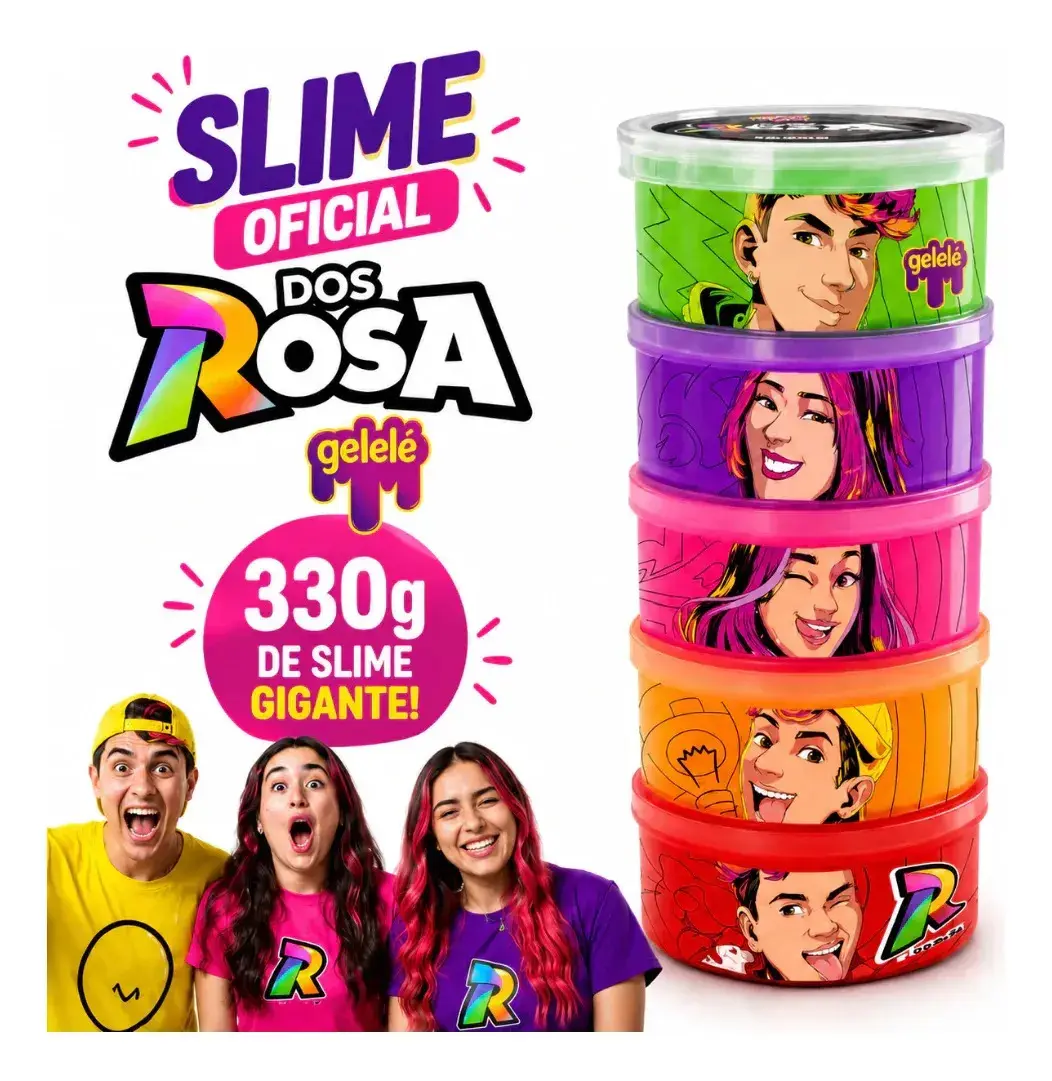Slime Gelelé Torre 330g Dos Rosa Youtubers 5 Cores thumbnail 8