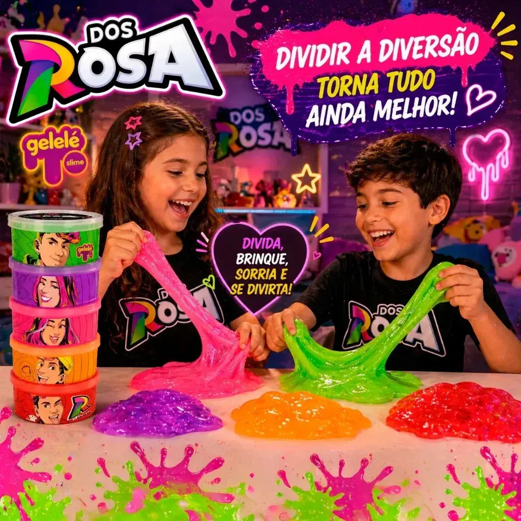 Slime Gelelé Torre 330g Dos Rosa Youtubers 5 Cores thumbnail 10
