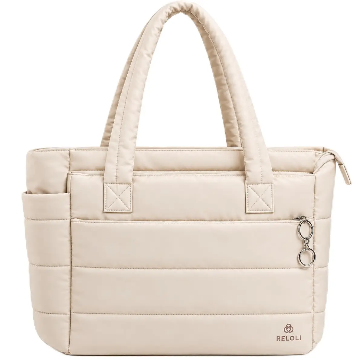 Bolsa Tote Feminina Reloli Leve com Compartimento para Notebook e Vários Bolsos – Estilo Minimalista para Trabalho, Faculdade, Academia e Viagem de Mão