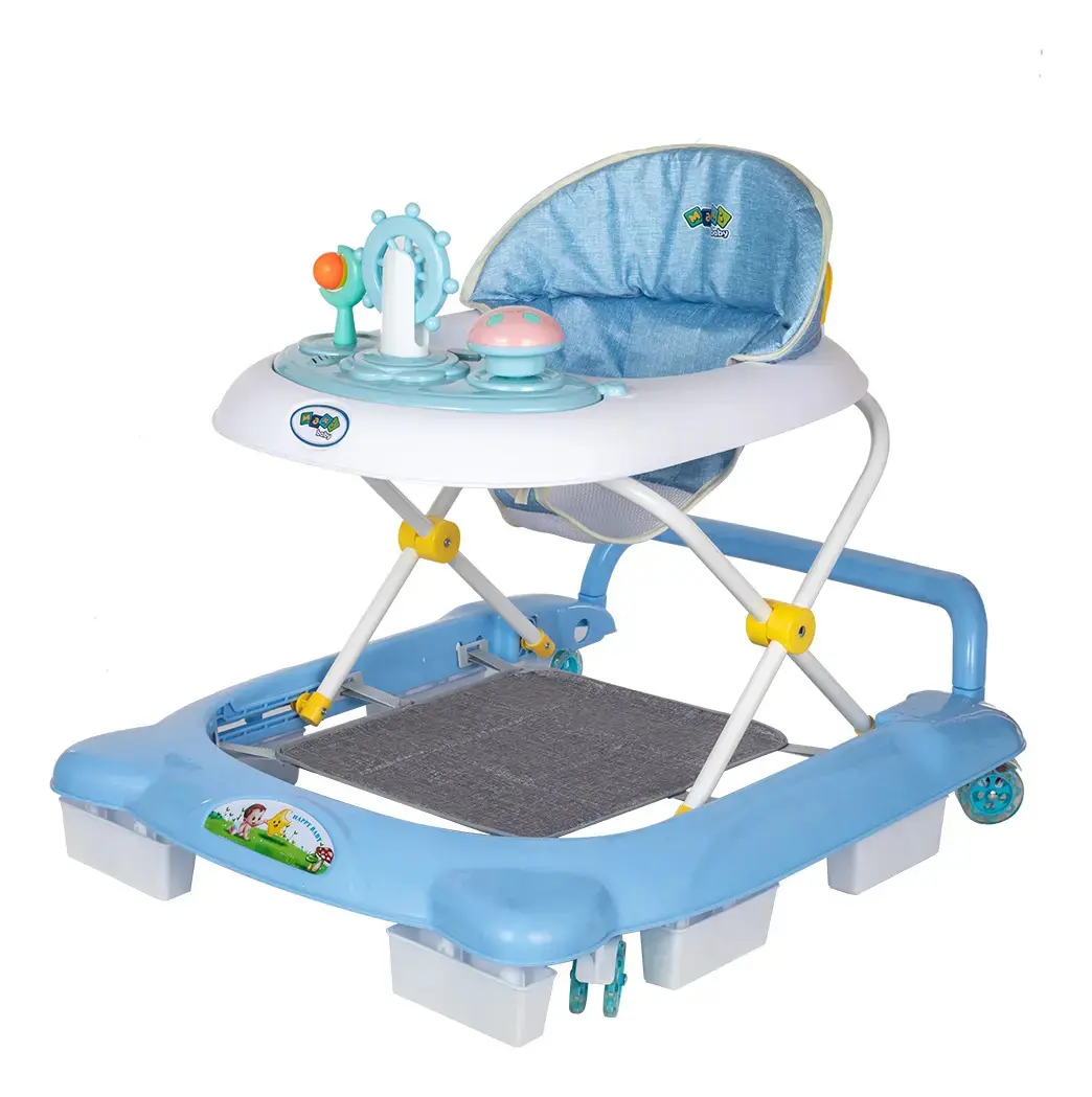 Andador Infantil Musical Para Bebê Empurrador Compacto 3 Ajustes de Altura La Bamba Maxi Baby - azul - 1