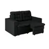 Sofá Retrátil 2 Lugares Lubeck Preto 140cm