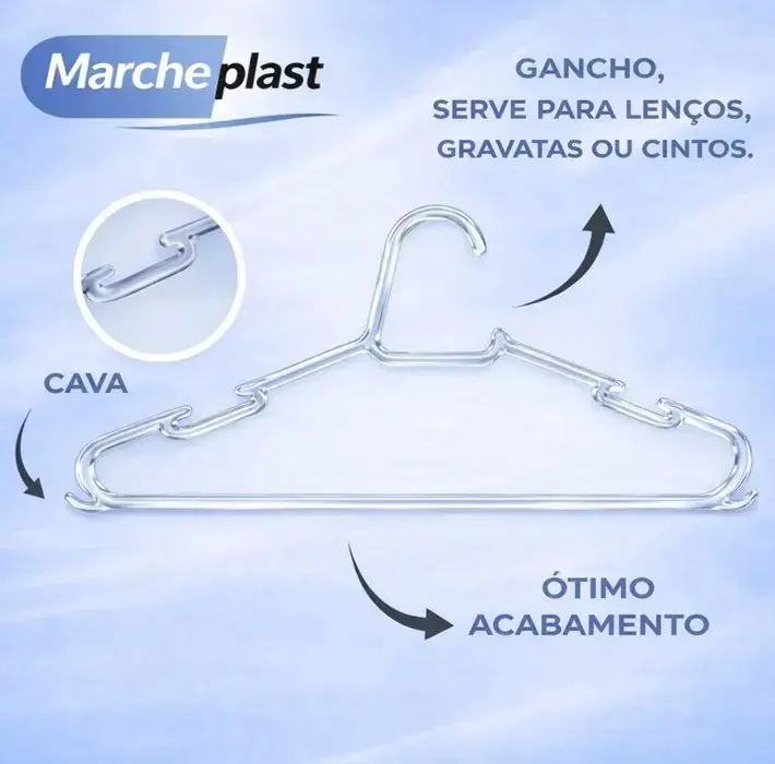 Kit 50 Cabide Adulto Acrílico Transparente Organizador Roupa thumbnail 2