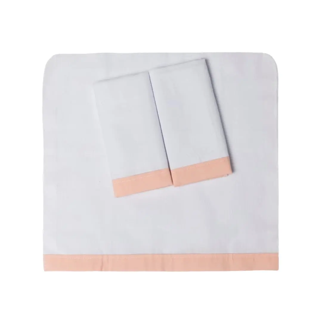 Paninho de Boca com Faixa Papi Baby Cores 30 cm x 30 cm 3 Unidades, Rosa Palido