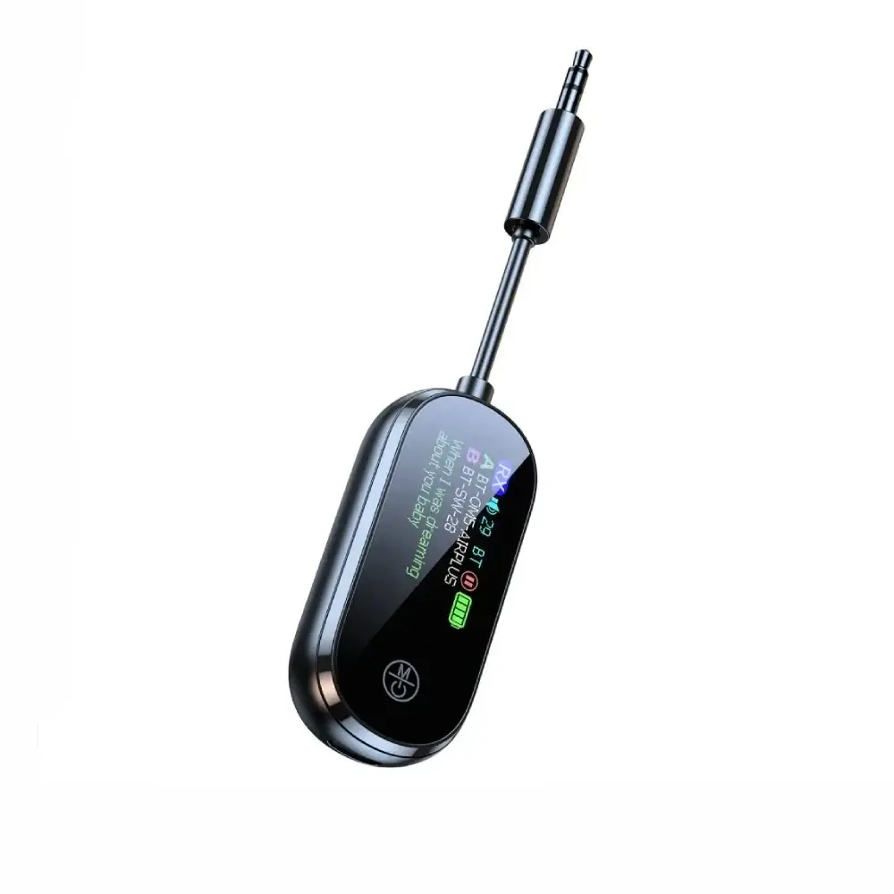 Transmissor e Receptor Bluetooth 5.4 de Baixa Latência com Conector AUX de 3.5mm, Adaptador de Áudio Sem Fio para TV, Avião, Carro, Caixa de Som, PC e Fones de Ouvido