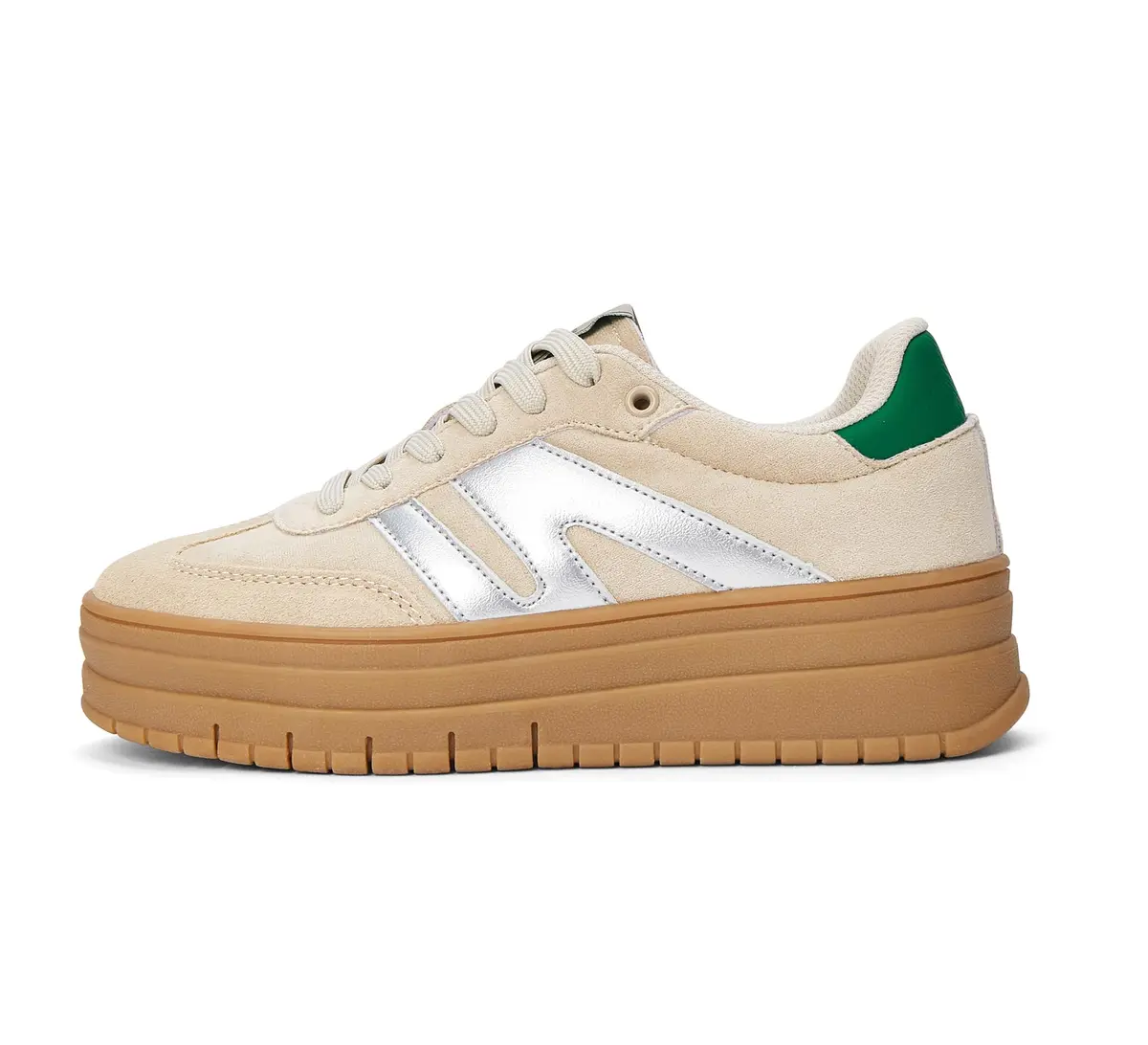 LUCKY STEP Tênis Plataforma Feminino Retrô Clássico Sola Grossa de Borracha Tênis Casual para Caminhada