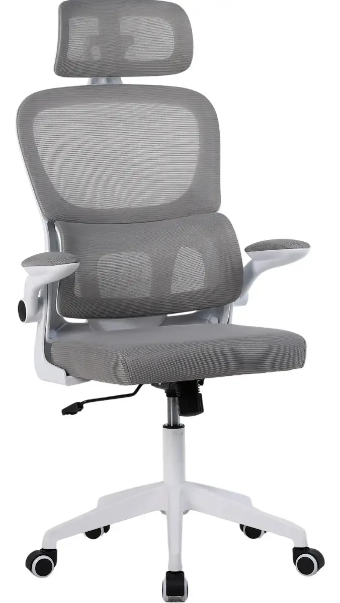 Cadeira Escritório Presidente Ergonômica NR17 Marqs Home Arcanis Cinza com Apoio Lombar e Encosto Mesh Premium thumbnail 6