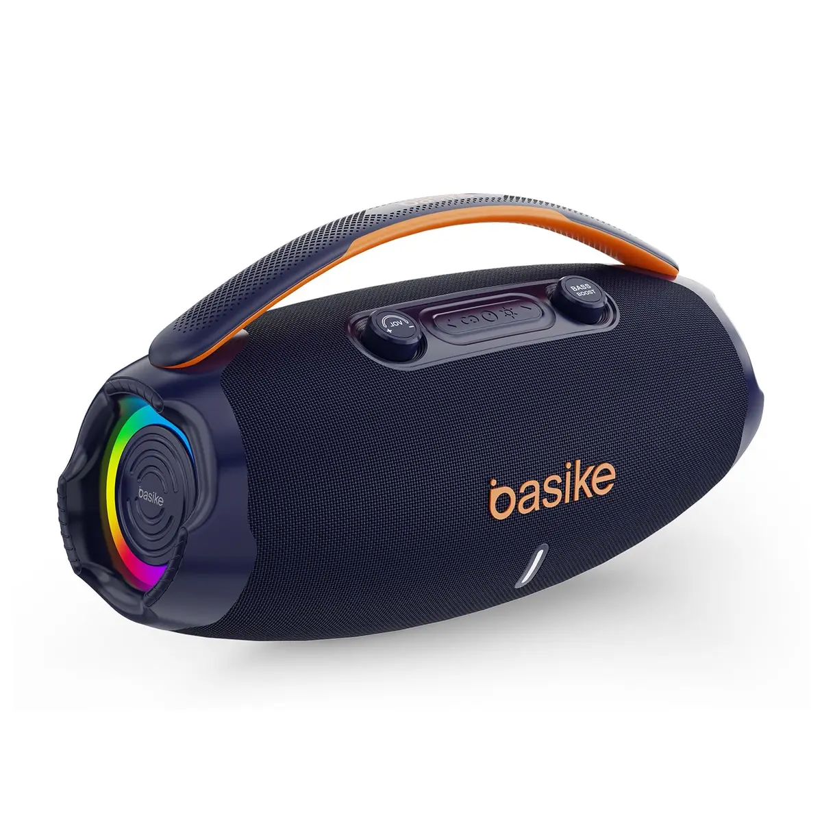Caixa de Som, Basike Caixinha Som 120W RMS Potente com Subwoofer (Azul) | Bluetooth 5.3, boombox BA-S5302 TWS, IPX6, Rádio FM, Bateria 9000mAh, Áudio Lossless, RGB - para Festas, Praia e Churrasco - 1