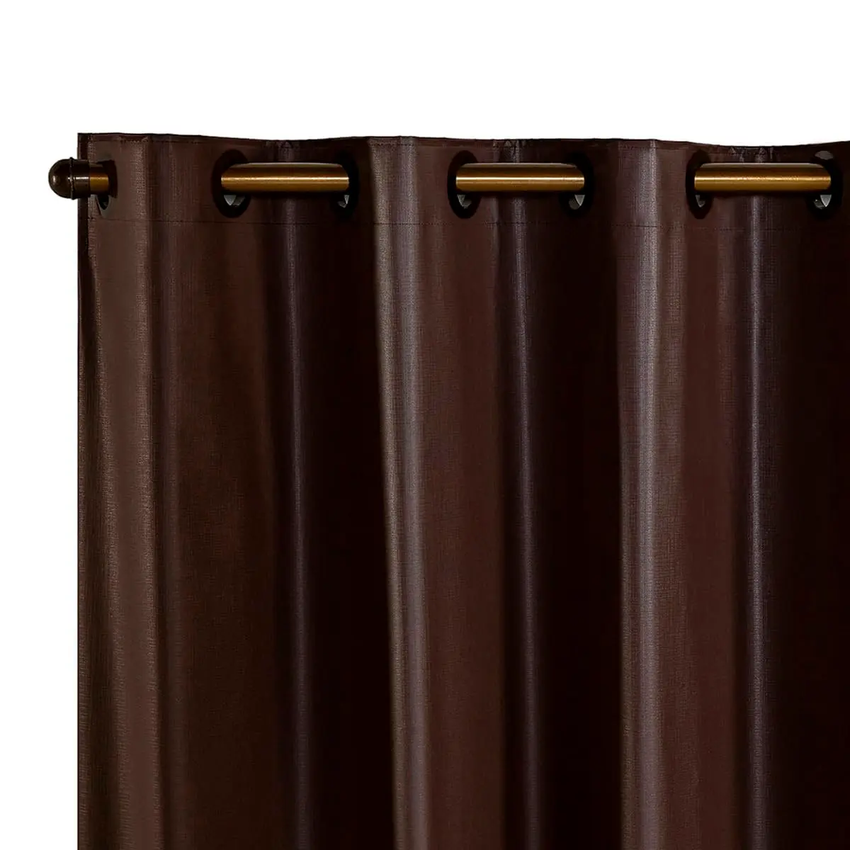 Cortina Blackout PVC 2,20x1,30m Palha Bloqueio 100% Luz com Ilhós para Varão (Tabaco)
