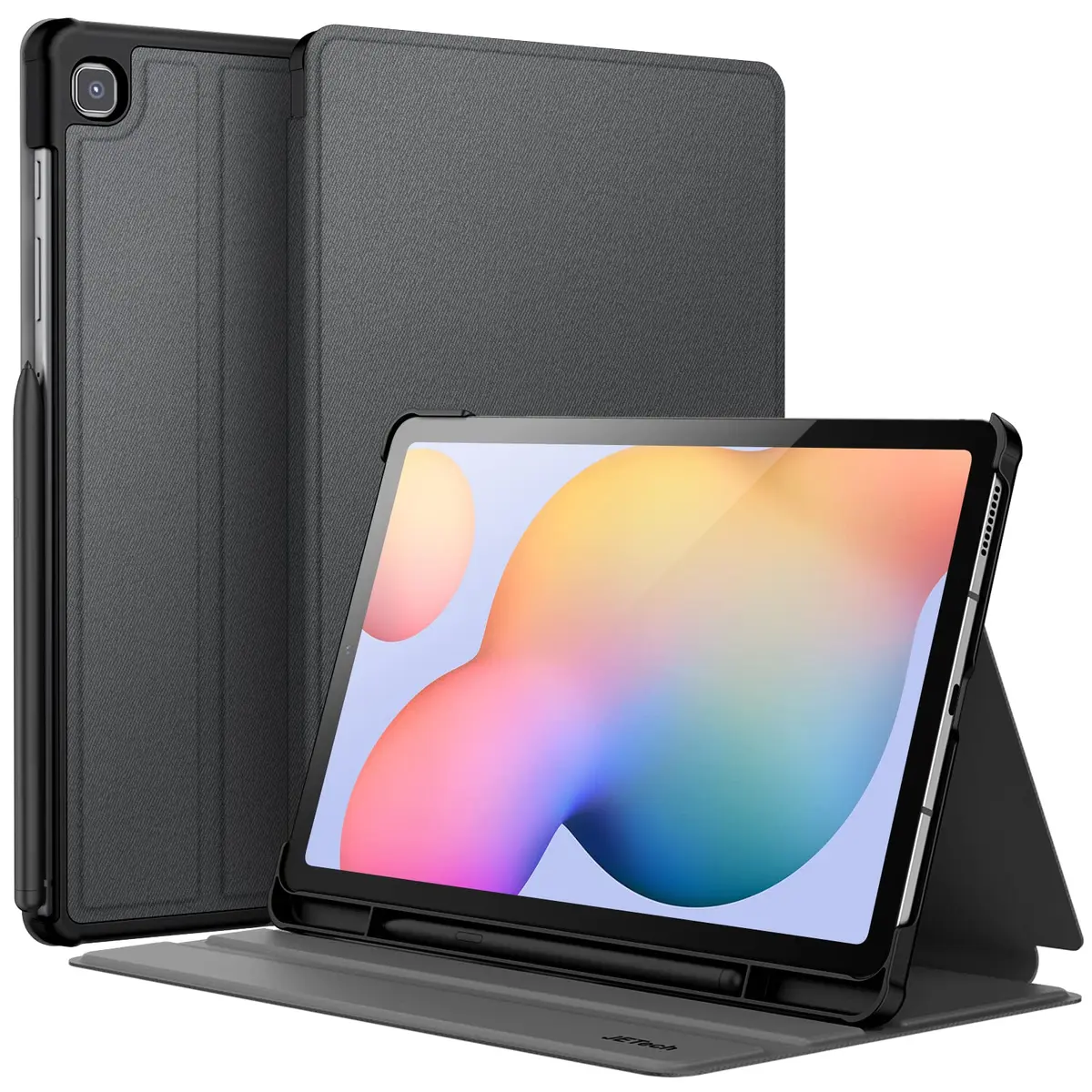 JETech Capa Protetora para Samsung Galaxy Tab S6 Lite 10,4", Preto | Suporte Multiângulo, Porta-S Pen, Case Fina, Ativação/Repouso Automático - 1