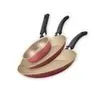 Conjunto 3 Frigideiras Antiaderentes Bege/Cereja - 1