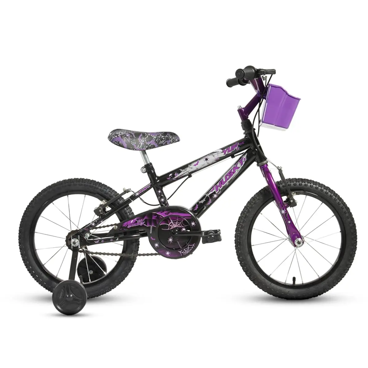Bicicleta Infantil Husky Aro 16 Menina Wandinha Preta Alumínio - 1