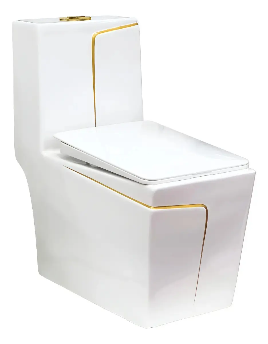 Vaso Sanitário Monobloco Acoplada Las Vegas Gold Tampa Branca - 1