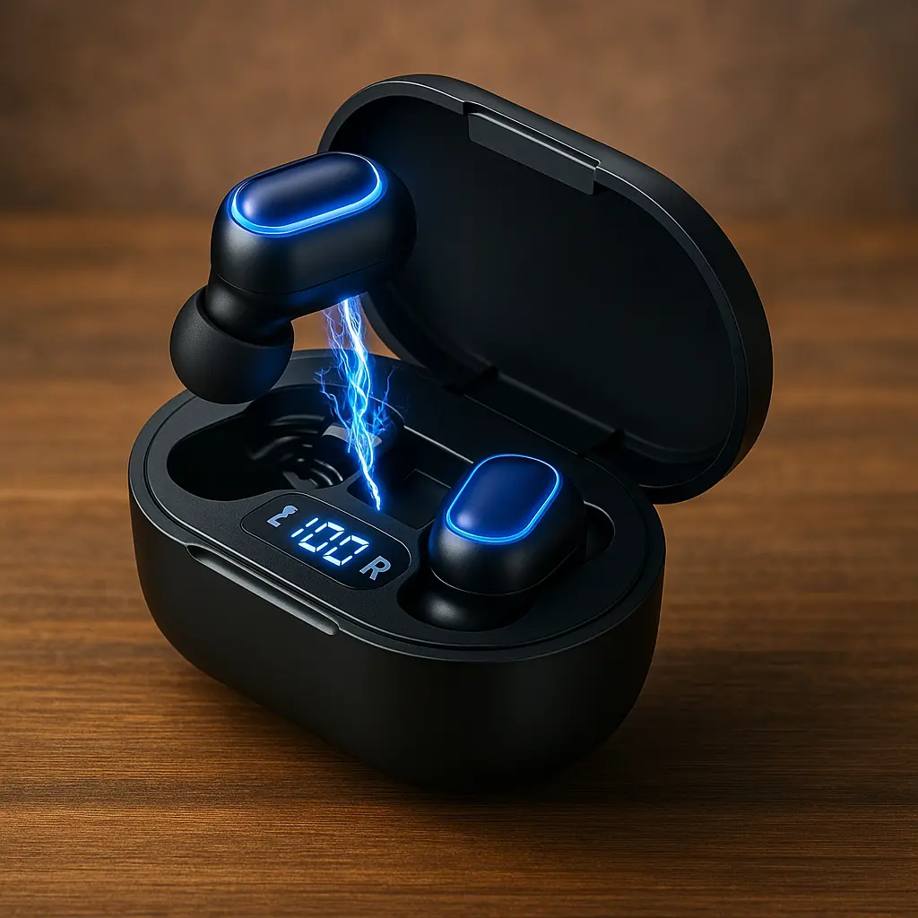Fone de ouvido Bluetooth Sem Fio Tws Pro Premium Estéreo Preto Academia Corrida Bateria longa Som Potente