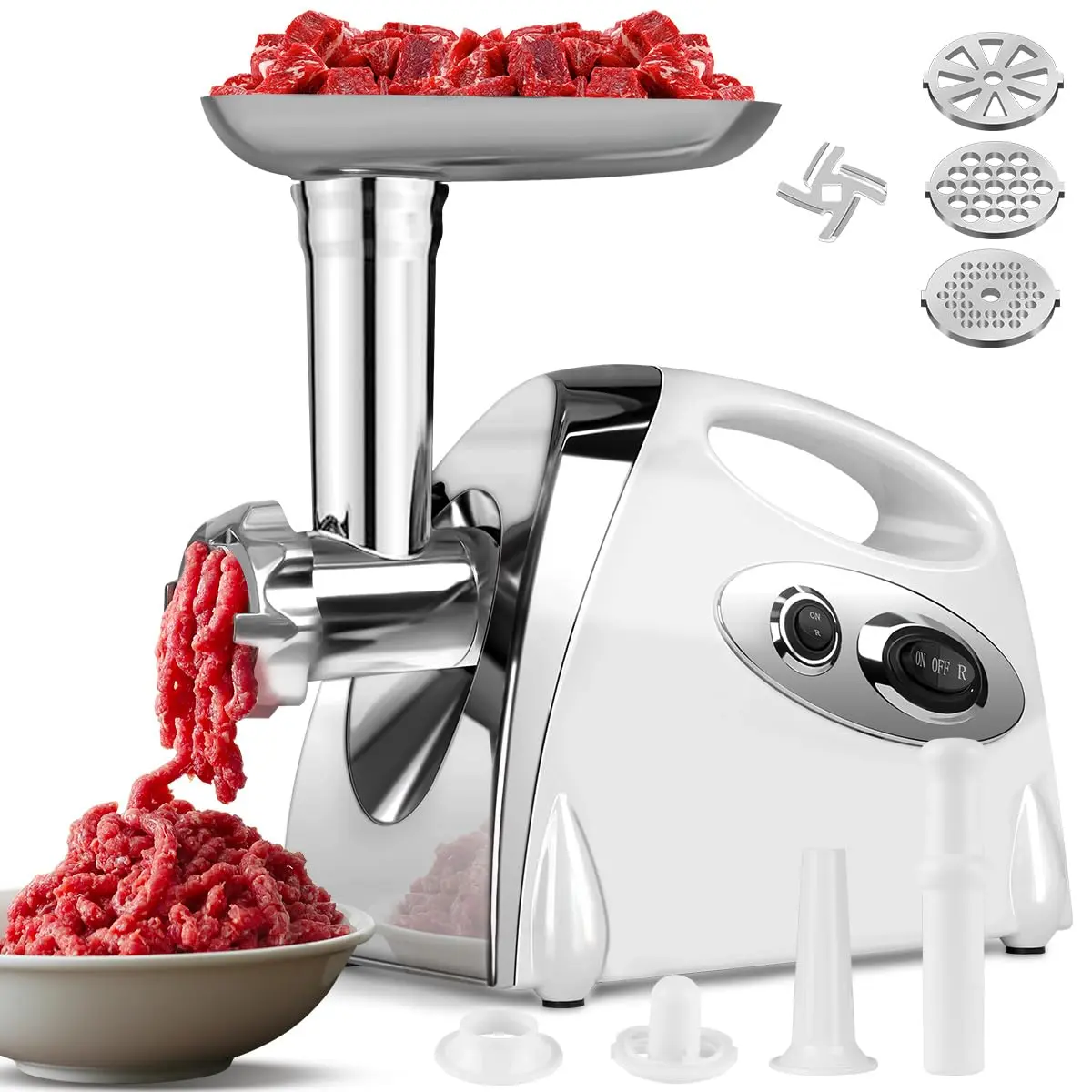 Gavzrt Moedor de Carne Elétrico 220v, Maquina de Moer Carne, Máquina Moer, Moedor de Carne Elétrico de Aço Inoxidável