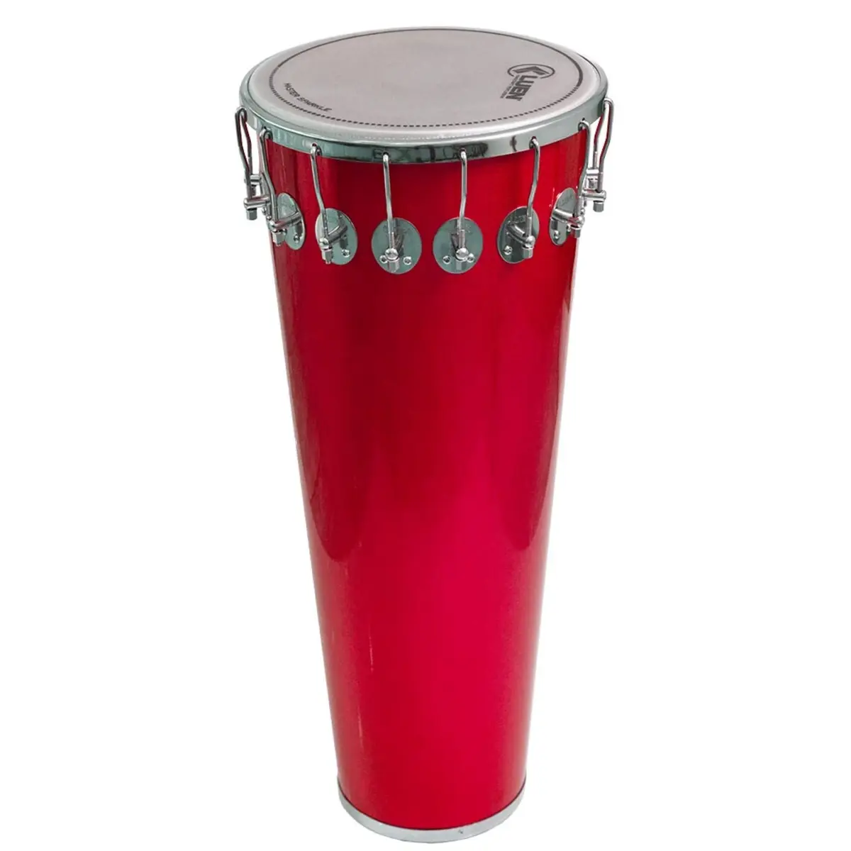 Timbal - Serie Colorsteel Vermelho 90X14" 16 Afin Ferragem Cromada Pele Master Sparkle Com Suporte