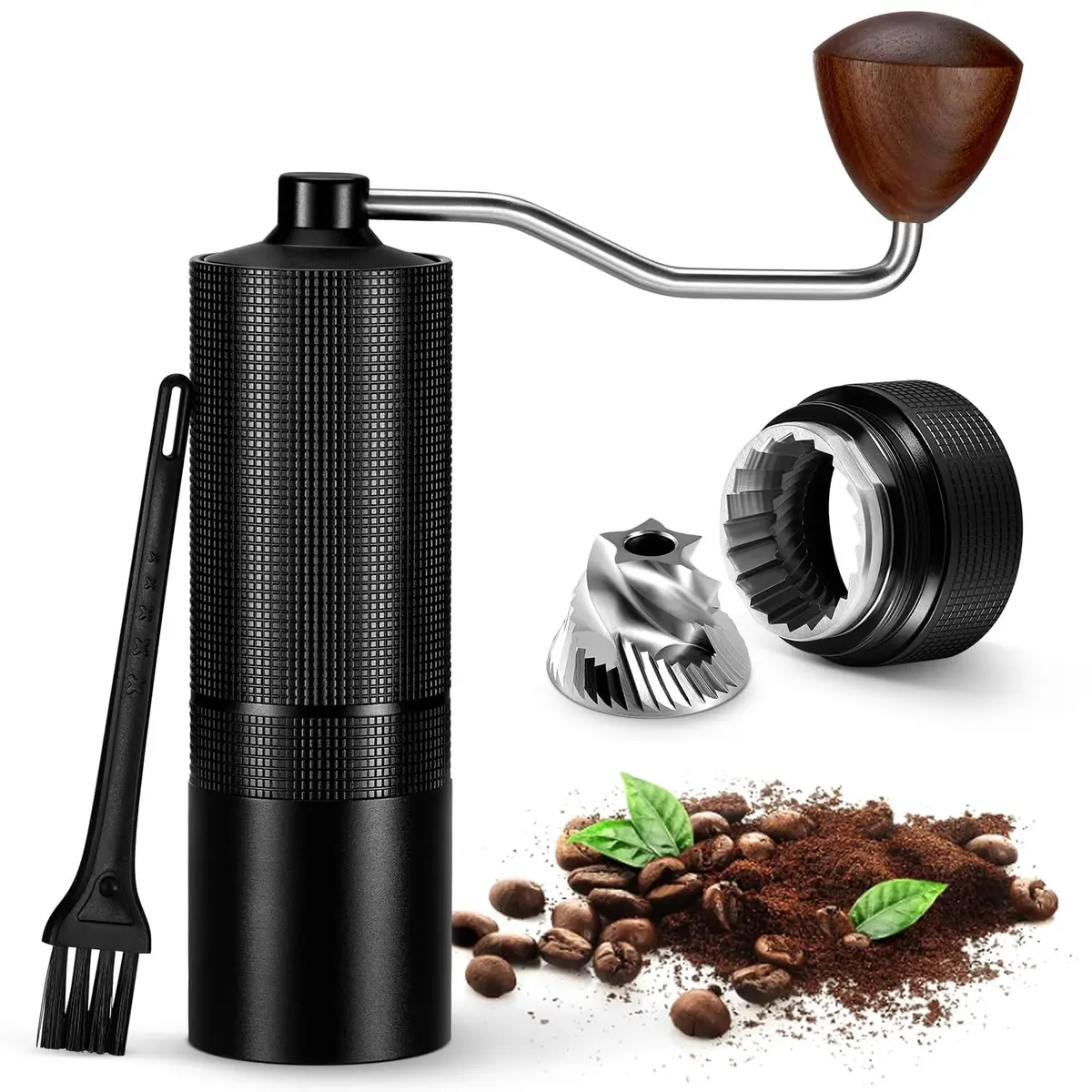 Yesop 5 Regulagens Moedor De Café Inox Compacto Em Inox Ajuste De Moagem Preto