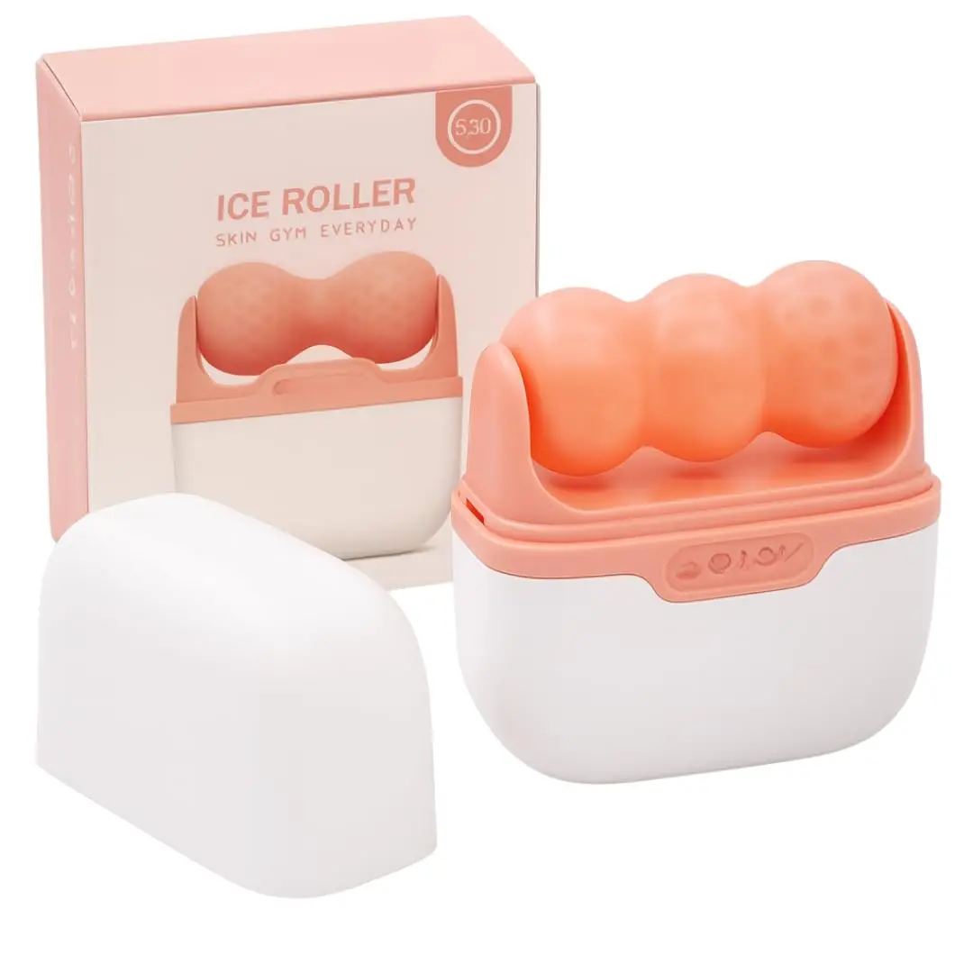 Ice Roller Facial 2 em 1 com Case Higiênico, Unissex | Massageador de Gelo para Rosto e Corpo, Reduz Inchaço, Fecha Poros, Relaxa Músculos, Autocuidado