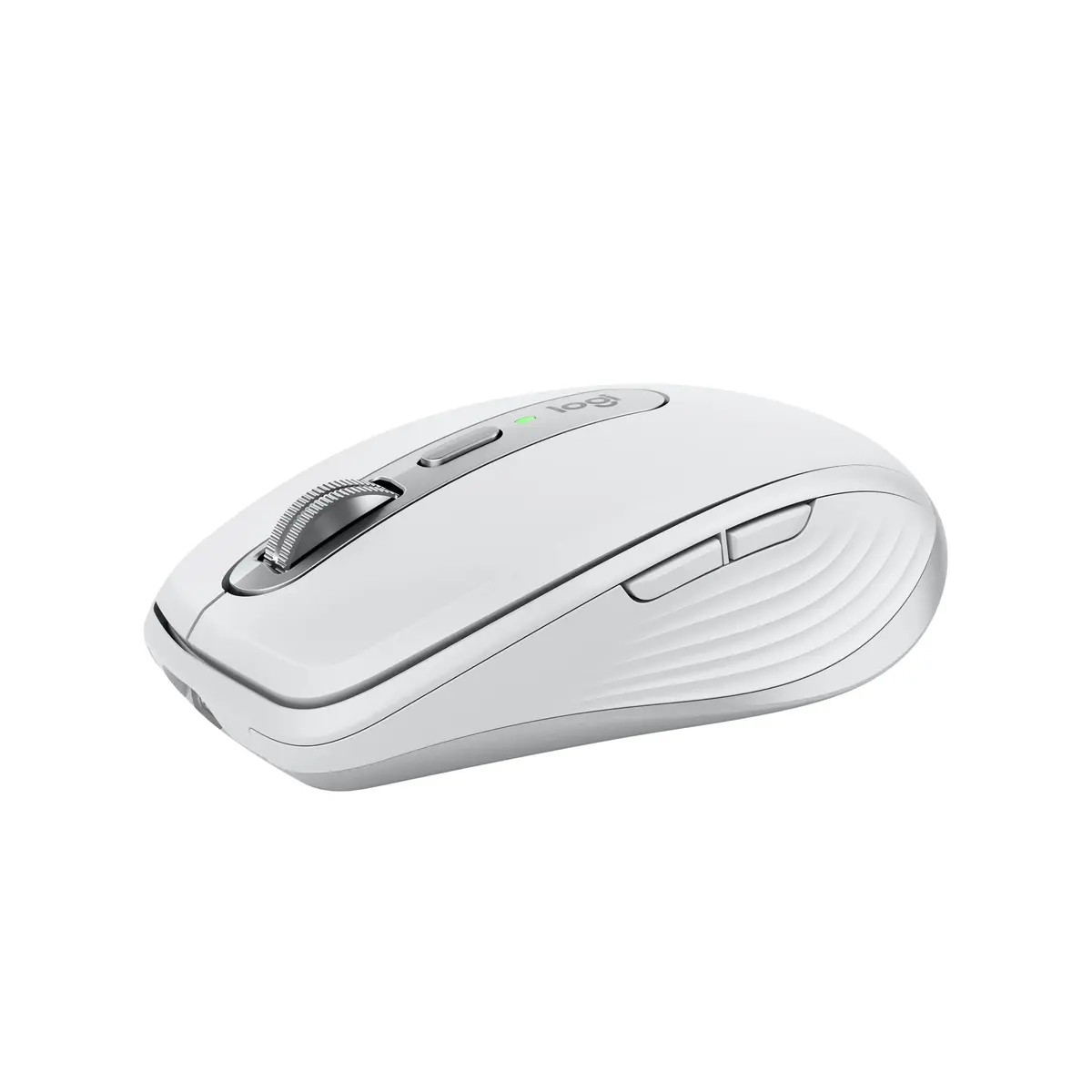 Mouse sem fio Logitech MX Anywhere 3S Compacto, Rolagem rápida, Uso em Qualquer Superfície, Clique Silencioso, Botões programáveis, Recarregável, Conexão Bluetooth - Cinza Claro
