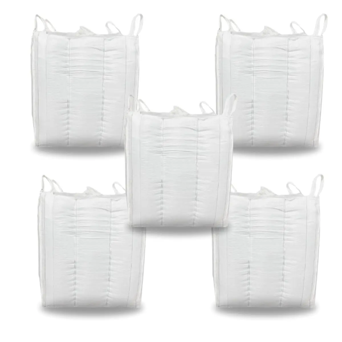 Kit com 5 Big Bags de Ráfia para Entulho e Reciclagem – Capacidade de 1000kg, 90x90x120cm | Super Resistentes e Ideais para Obras e Limpeza!
