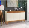 Buffet Aparador 3 Portas Ripado Astúrias 136cm - Off White - 1
