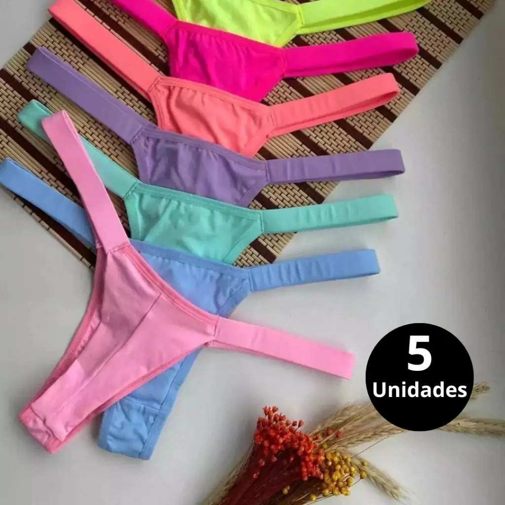 Kit C/5 Calcinha Fio Dental Fio Duplo Calcinha Feminina Lingerie Sensual - 1
