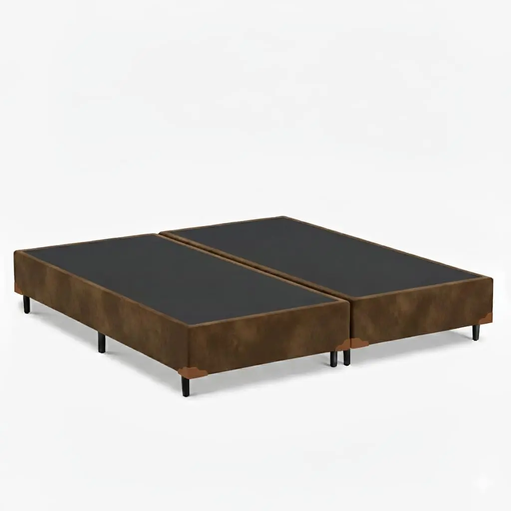 Base Box Queen Bipartida 79 Diversas Cores (158x198x40) (Suede Marrom)