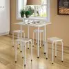 conjunto de mesa de cozinha dobrável com 4 lugares asti branco e narita - 1
