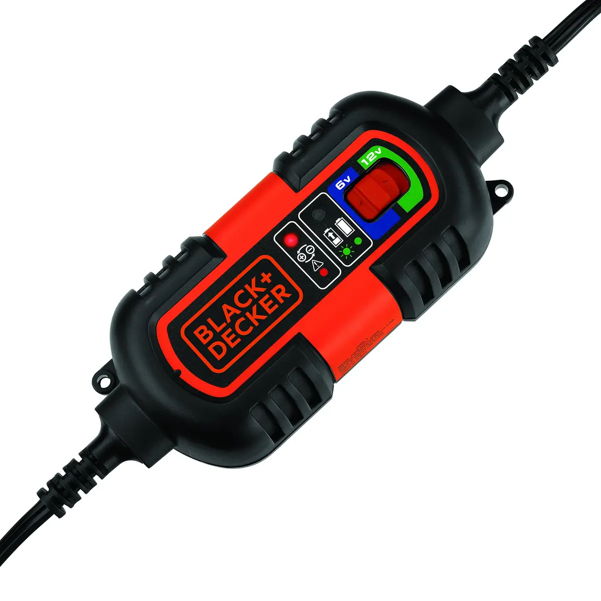 BLACK+DECKER Carregador/mantenedor de bateria BM3B totalmente automático 6V/12V com grampos de cabo e terminais O-Ring