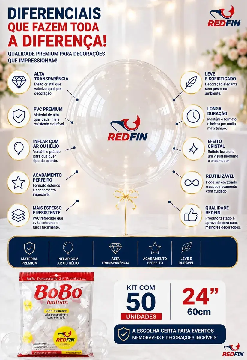 Balão Bubble Bobo 24 Polegadas Transparente 50un Balão De Festa Balao Grande Transparente Balão Cha Revelacao Balao De Formatura Balao Para Pendurar Balao Para Festa E Casamento Redfin thumbnail 5