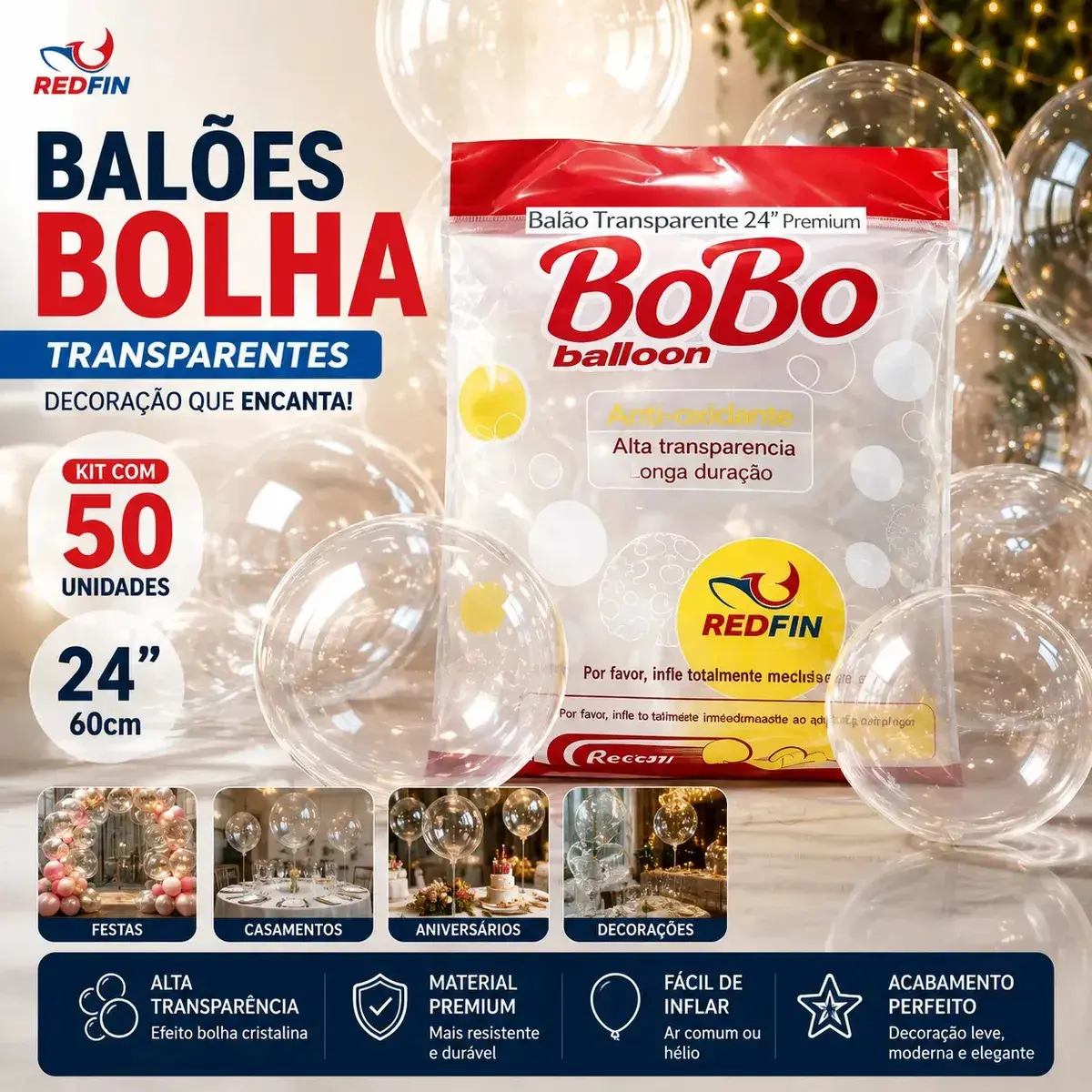 Balão Bubble Bobo 24 Polegadas Transparente 50un Balão De Festa Balao Grande Transparente Balão Cha Revelacao Balao De Formatura Balao Para Pendurar Balao Para Festa E Casamento Redfin thumbnail 7